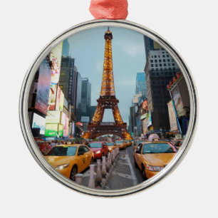 Mixed up World - New York City & Paris Metal Tree Decoration