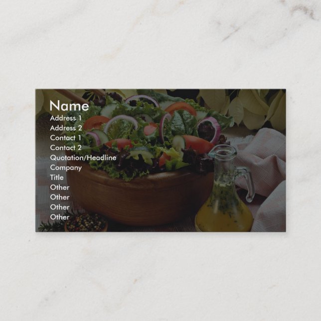 Mixed vegetable salad business card (Front)