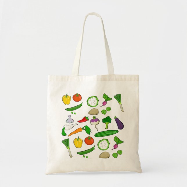Mixed Vegetables Illustrations  Tote Bag (Front)