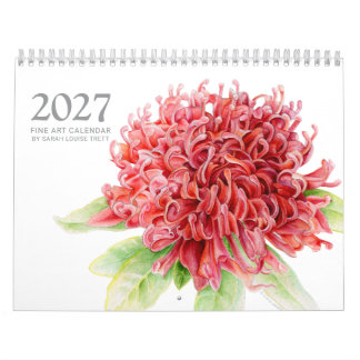 Mixed wildlfe and flower art calender calendar