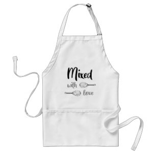 Mixed With Love // Cute Fun Baking Quote Standard Apron