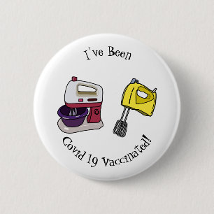 Mixer cartoon illustration 6 cm round badge