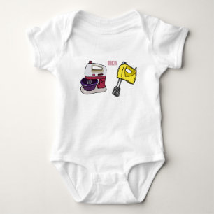 Mixer cartoon illustration  baby bodysuit
