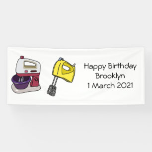 Mixer cartoon illustration banner