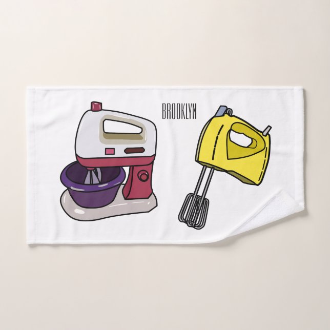 Mixer cartoon illustration  bath towel set (Hand Towel)