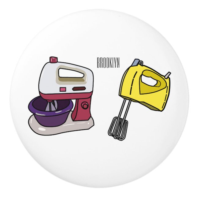 Mixer cartoon illustration  ceramic knob (Front)