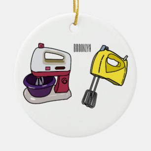 Mixer cartoon illustration ceramic ornament