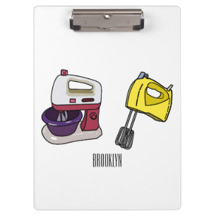 Mixer cartoon illustration clipboard