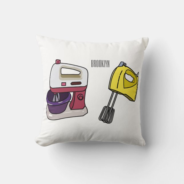 Mixer cartoon illustration  cushion (Front)