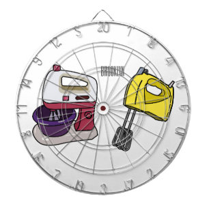 Mixer cartoon illustration dartboard