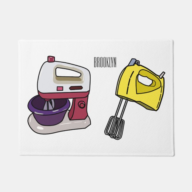 Mixer cartoon illustration  doormat (Front)