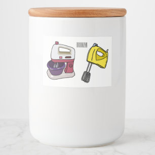 Mixer cartoon illustration  food label