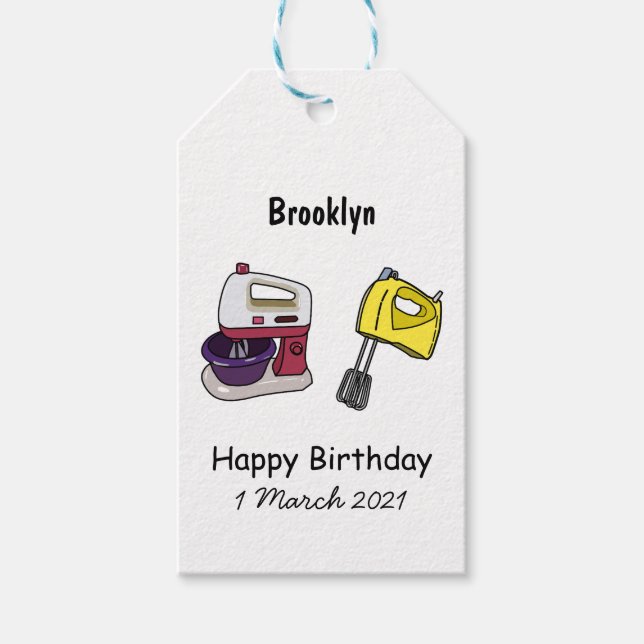 Mixer cartoon illustration gift tags (Front)