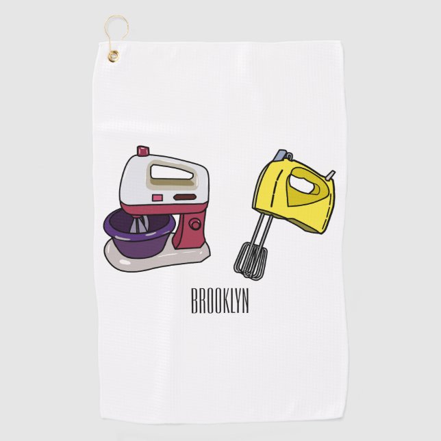 Mixer cartoon illustration  golf towel (Front)