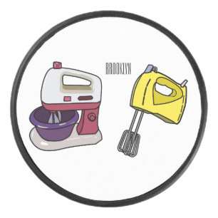 Mixer cartoon illustration hockey puck
