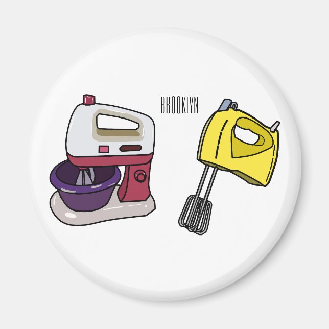 Mixer cartoon illustration  magnet (Front)