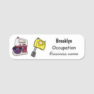 Mixer cartoon illustration name tag
