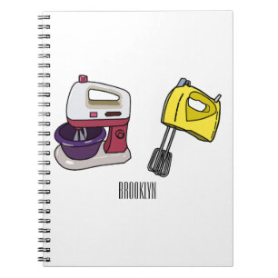 Mixer cartoon illustration notebook