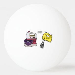 Mixer cartoon illustration ping pong ball