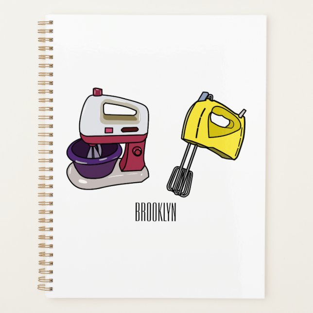 Mixer cartoon illustration  planner (Front)