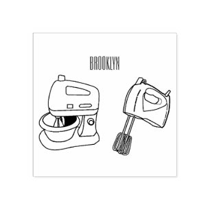 Mixer cartoon illustration rubber stamp