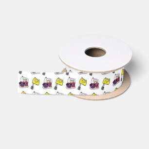 Mixer cartoon illustration satin ribbon