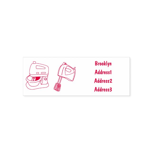 Mixer cartoon illustration self-inking stamp (Design)
