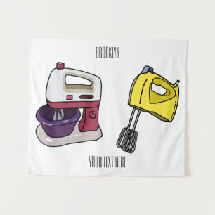 Mixer cartoon illustration tapestry
