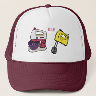 Mixer cartoon illustration trucker hat