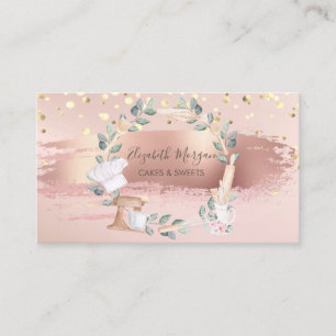 Mixer Flower,Confetti,Leaves,Brush Stroke Business Card
