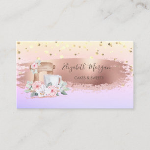 Mixer Roses,Confetti Brush Stroke Ombre  Business Card