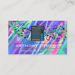 Mixer Sound Notes Colourful Liquid Background Business Card