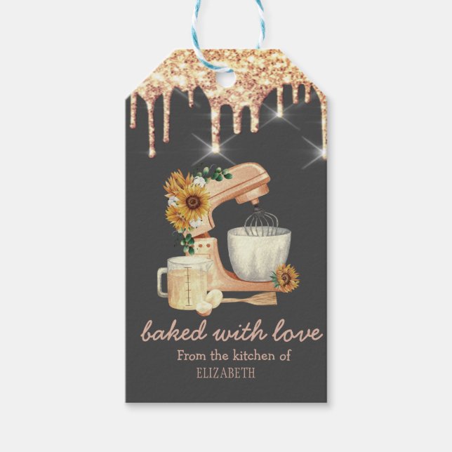 Mixer Sunflowers Drips Bakery   Gift Tags (Front)
