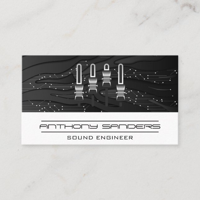Mixer | Tech Background Business Card (Front)