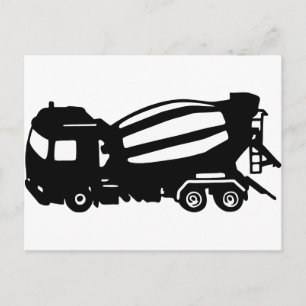 mixer truck postcard