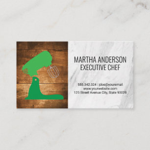 Mixer   Wood Marble Background Business Card