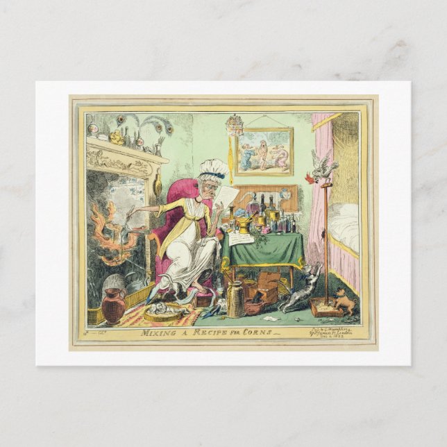 Mixing a Recipe for Corns, published by G. Humphre Postcard (Front)