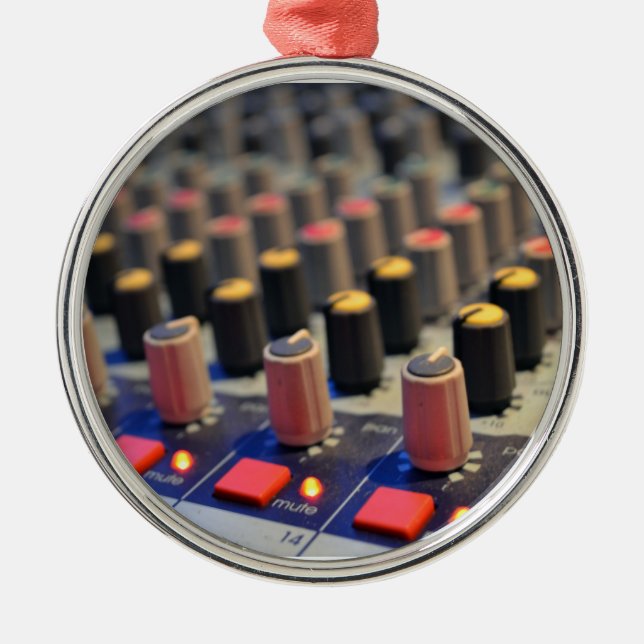 Mixing Board Buttons Metal Tree Decoration (Front)