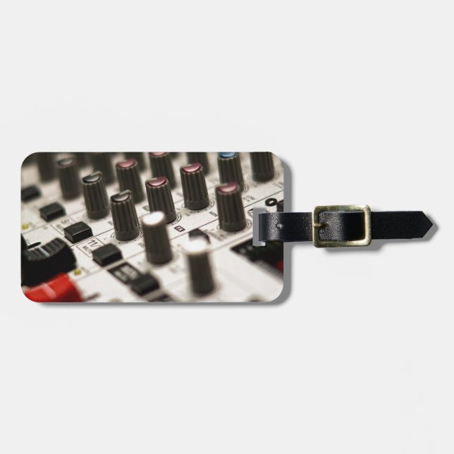 Mixing Board Closeup Luggage Tag (Front Horizontal)