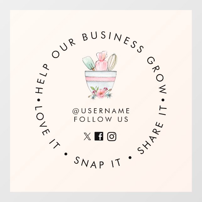 Mixing bowl Bakery Pale Pink Social media follow (Sheet)