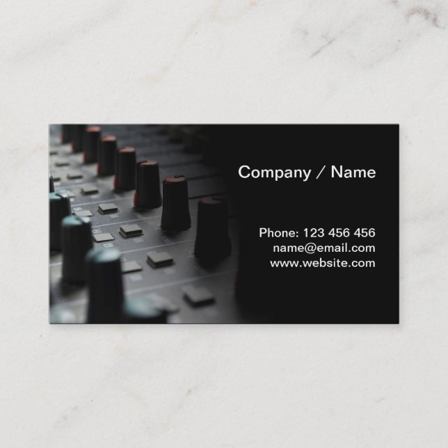 mixing desk business card (Front)
