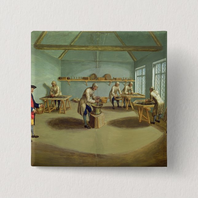 Mixing the Powder 15 Cm Square Badge (Front)