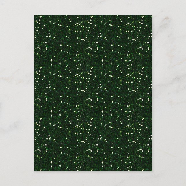 MIXMATCH DARK EMERALD GREEN WHITE GLITTER BACKGROU POSTCARD (Front)