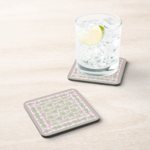 Mix'n'match Pink Dogrose Patterns: Set of Coasters