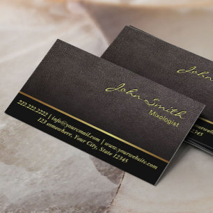 Mixologist Bartender Darker Leather Texture Business Card