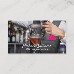 Mixologist Bartender Making a Drink Business Card
