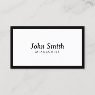 Mixologist Minimal Plain Border Business Card