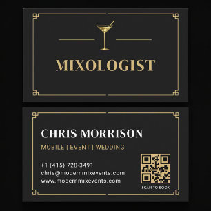 Mixologist QR Code Professional Business Card