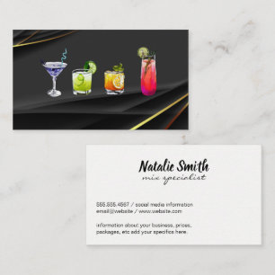 Mixology Logo   Mixed Drinks Icons Business Card