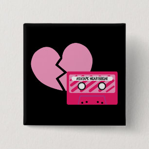 MixTape Heartbreak 15 Cm Square Badge